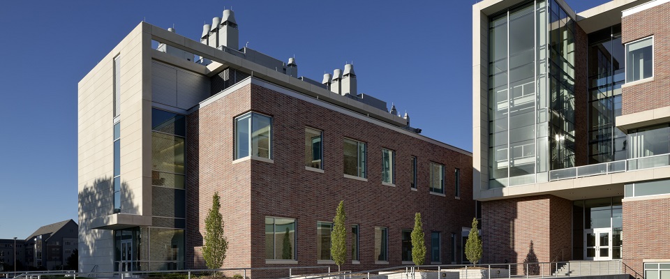 Photo of the three story brick building that houses the Nebraska Nanoscale Facility.